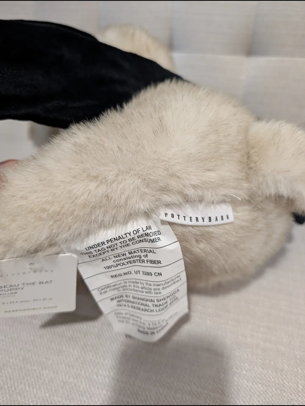 Pottery Barn Beau The Bat Puppy Pillow